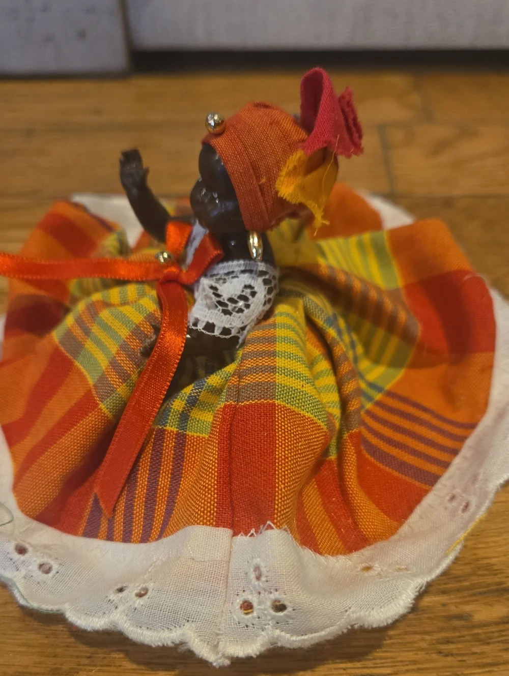 Vintage souvenir doll from the Caribbean, Martinique folk Art